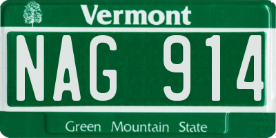 VT license plate NAG914