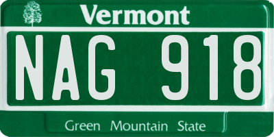 VT license plate NAG918