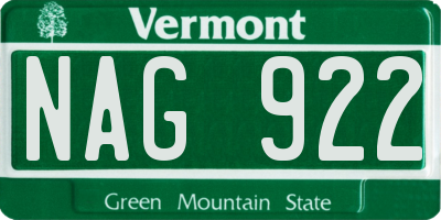 VT license plate NAG922