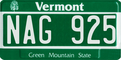 VT license plate NAG925