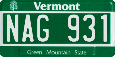 VT license plate NAG931