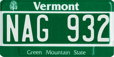 VT license plate NAG932