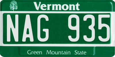 VT license plate NAG935