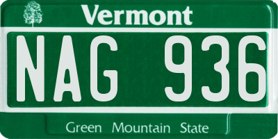 VT license plate NAG936