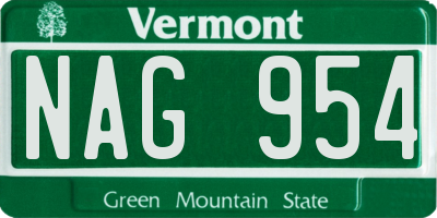 VT license plate NAG954
