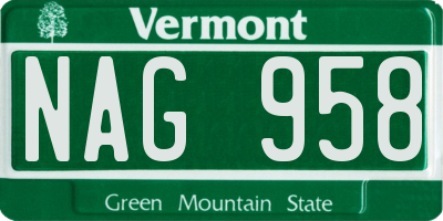 VT license plate NAG958