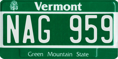 VT license plate NAG959