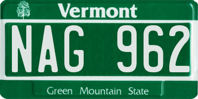 VT license plate NAG962