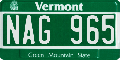 VT license plate NAG965