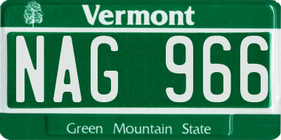 VT license plate NAG966