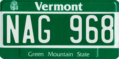 VT license plate NAG968