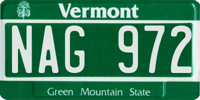 VT license plate NAG972