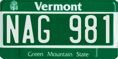 VT license plate NAG981