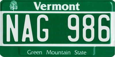 VT license plate NAG986