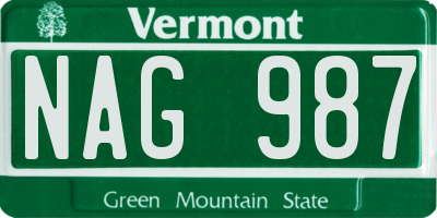 VT license plate NAG987