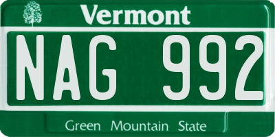 VT license plate NAG992