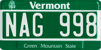 VT license plate NAG998