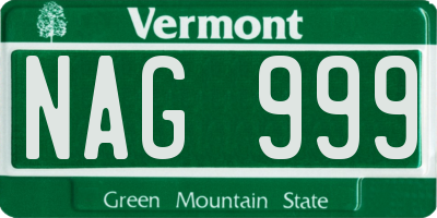 VT license plate NAG999