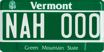 VT license plate NAH000