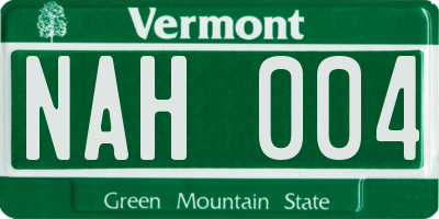 VT license plate NAH004