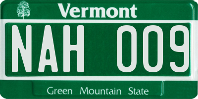 VT license plate NAH009
