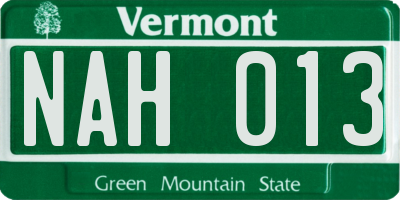 VT license plate NAH013