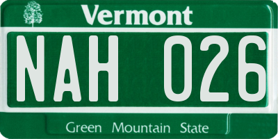 VT license plate NAH026