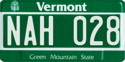 VT license plate NAH028