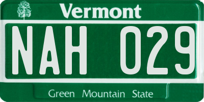 VT license plate NAH029