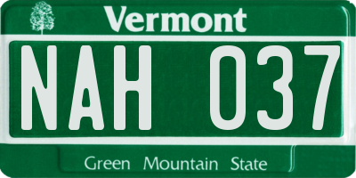 VT license plate NAH037