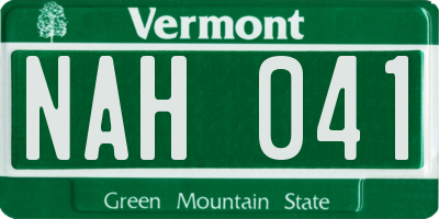 VT license plate NAH041