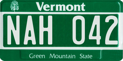 VT license plate NAH042
