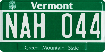 VT license plate NAH044