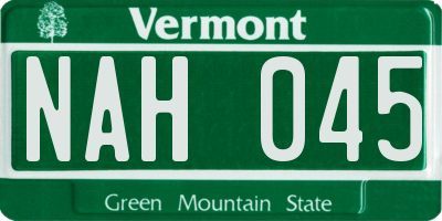 VT license plate NAH045