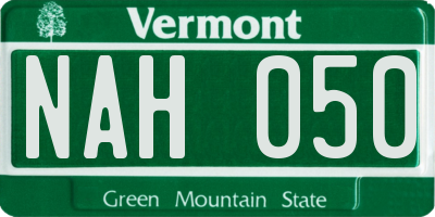VT license plate NAH050