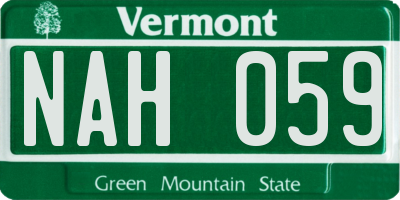 VT license plate NAH059