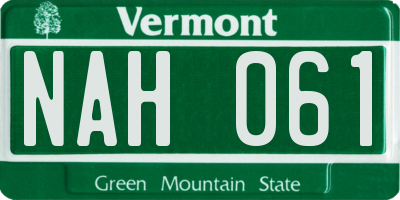 VT license plate NAH061