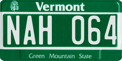 VT license plate NAH064