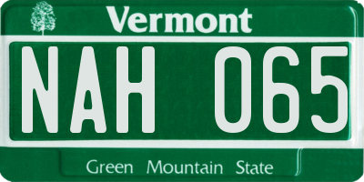VT license plate NAH065