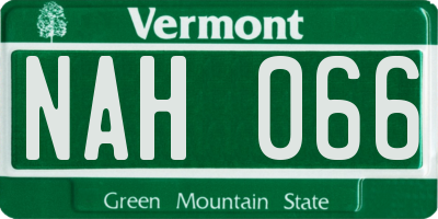 VT license plate NAH066