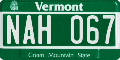 VT license plate NAH067