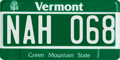 VT license plate NAH068