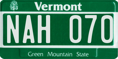 VT license plate NAH070