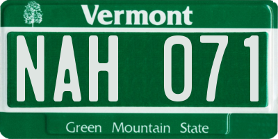 VT license plate NAH071