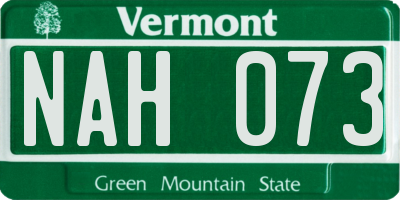 VT license plate NAH073