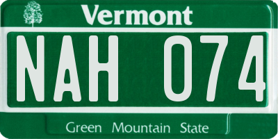 VT license plate NAH074