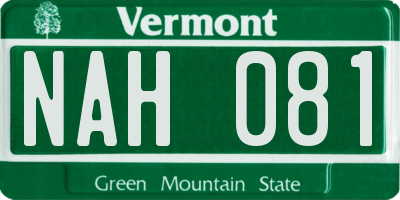 VT license plate NAH081