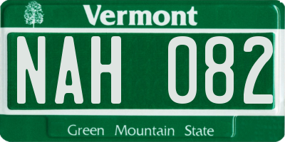 VT license plate NAH082