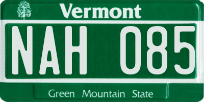 VT license plate NAH085
