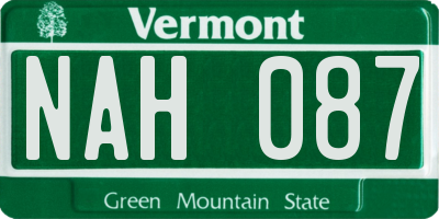 VT license plate NAH087